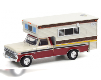 FORD F-250 Camper Special with Large Camper 1974 Candy Apple Red/White 