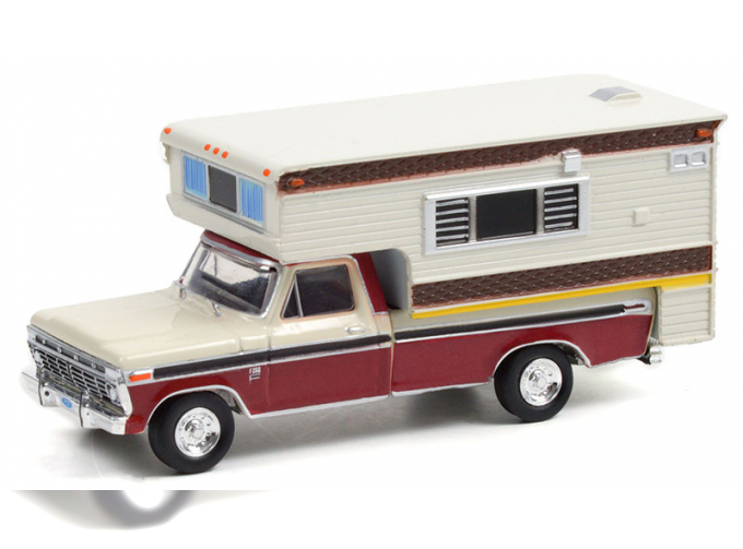 FORD F-250 Camper Special with Large Camper 1974 Candy Apple Red/White 