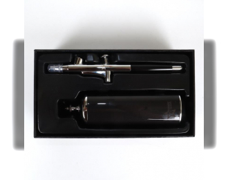 Аэрограф + беспроводной портативный аккумуляторный воздушный компрессор (серебристый)