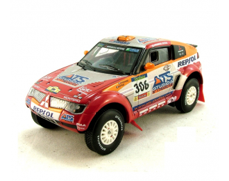 MITSUBISHI Pajero Evolution No306 Repsol Peterhansel Cottret Rally Dakar (2005), красный с оранжевым