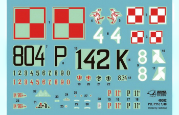 Сборная модель Самолет PZL P.11c с деталями фототравление и декалями от Techmod