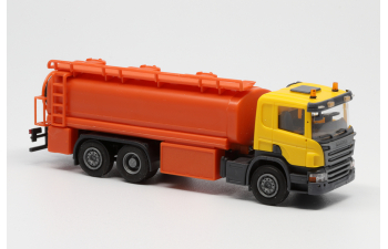 SCANIA P 6х2 цистерна для промывки ливневых стоков, желтый/оранжевый