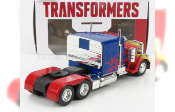 PETERBILT Tractor Truck 1986 - Optimus Prime V - Transformers, Blue Red Yellow