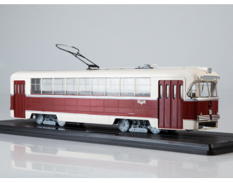 Трамвай РВЗ-6М2, бежевый / бордовый