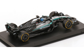 MERCEDES-BENZ GP F1 W16 Team Amg Petronas Motorsport №63 Season (2025) George Russell - With Pilot And Showcase, Black Silver Green