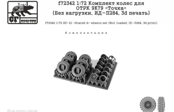 Комплект колес для ОТРК 9K79 Точка (Без нагрузки, ИД-П284, 3d печать)