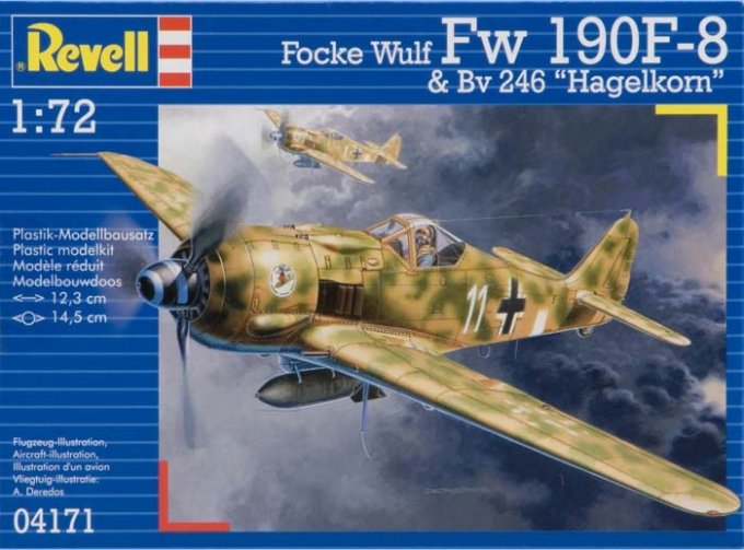 Сборная модель Немецкий истребитель-бомбардировщик Focke-Wulf Fw190F-8 & Bv 246 'Hagelkorn'