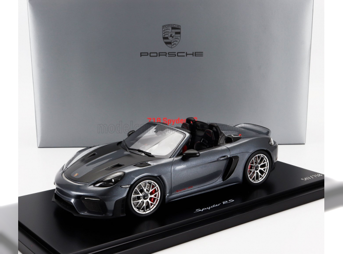 PORSCHE 718 (982) Spider Rs 2024 - Con Vetrina - With Showcase, Grey Black