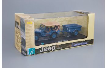 JEEP Willys CJ-2A с прицепом, blue