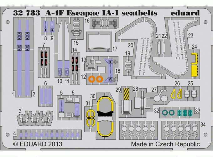 Фототравление привязные ремни A-4F Escapac IA-1 seatbelts