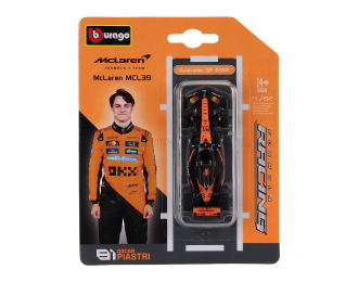 McLAREN F1 Mcl39 Team Mclaren №81 Season (2025) Oscar Piastri, Orange Black