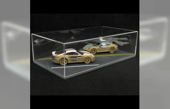 PORSCHE Set 2x 911 992 Dakar №00 Ahead Coupe (2024) + №953 Ahead Coupe (2024), White Blue Red Shade Green