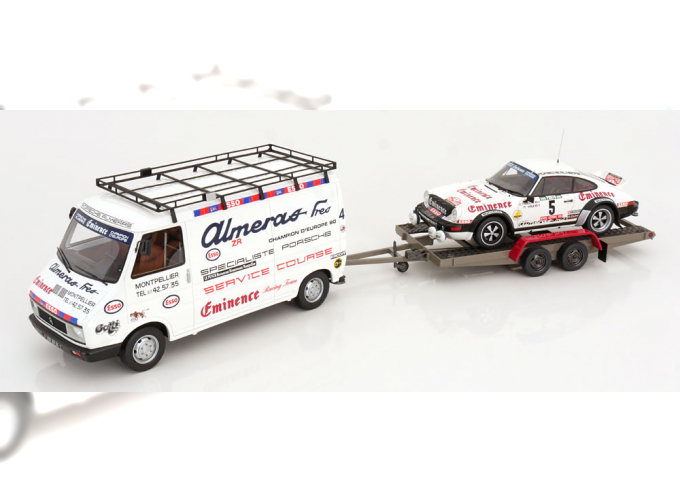 PORSCHE 911 SC Rally Portugal Set with Citroen C35 and Trailer, Therier/Vial (1981), Almeras