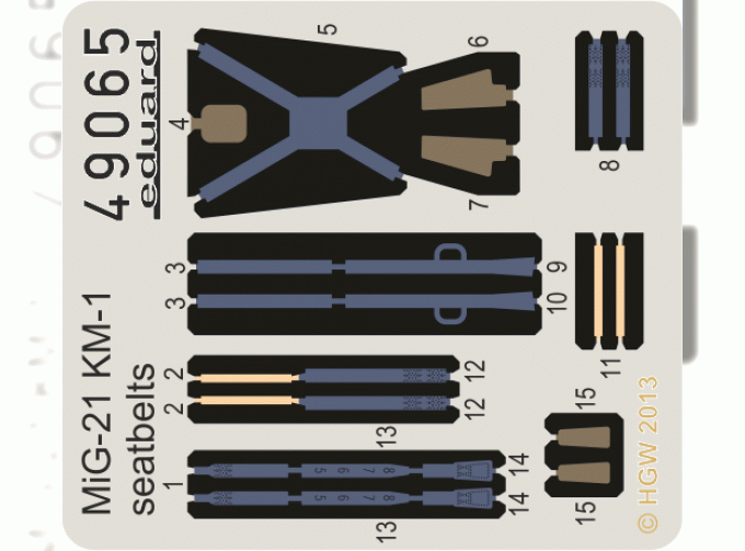 Фототравление для MiG-21 KM-1 seatbelts FABRIC