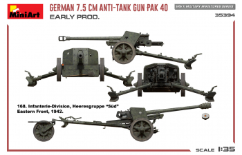 Сборная модель Military German 7.5 Anti-tank Gun Pak 40 (1945)