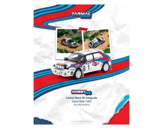 Lancia Delta HF Integrale #1 Juha Kankkunen/Juha Piironen Safari Rally, white/red/blue 1992