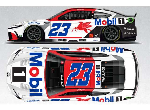 Toyota Camry XSE #23 Bubba Wallace *Mobile 1*, white/blue/red 2025