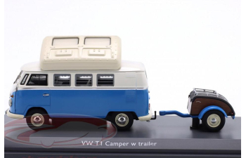 VOLKSWAGEN T1 Кемпер с прицепом, синий / белый