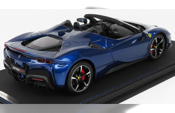 FERRARI Sf90 Stradale Hybrid Spider 1000hp Open Roof (2020) - Con Vetrina - With Showcase, Blu Elettrico - Blue Met