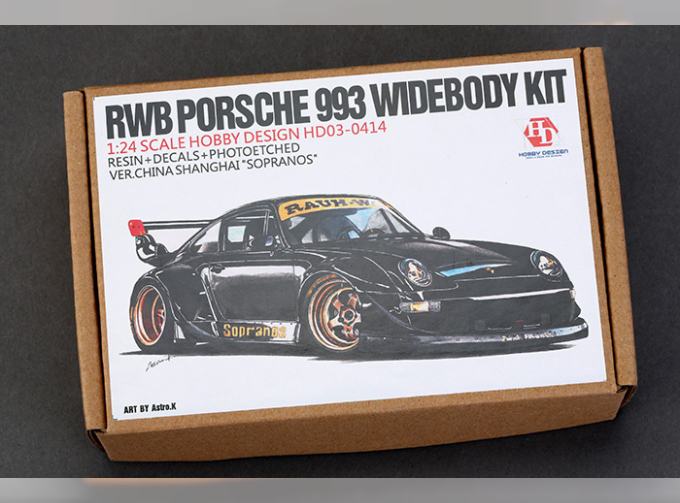 Конверсионный набор Rwb Porsche 993 Widebody Kit для моделей Ver.China ShangHai "Sopranos" (Resin+PE+Decals+Metal parts)