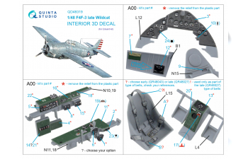 3D Декаль интерьера кабины F4F-3 late (Eduard)