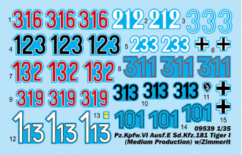 Сборная модель Pz.Kpfw.VI Ausf.E Sd.Kfz.181 Tiger I (Medium Production) w/ Zimmerit