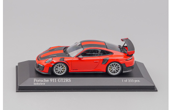 PORSCHE 911 991-2 Gt2 Rs Weissach Package 2018 - Silver Rims, Red Black