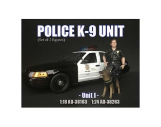 Police K9 Unit set. Police officer and K9 dog