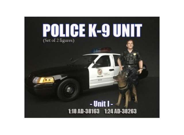 Police K9 Unit set. Police officer and K9 dog