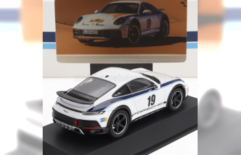 PORSCHE 911 992 Coupe №19 Rally Dakar Design (2022), White Blue