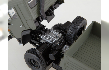 Камский грузовик 4350 4х4 Мустанг с тентом, зеленый