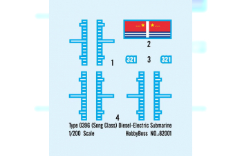 Сборная модель Подводная лодка PLA Navy Type 039 Song class SSG