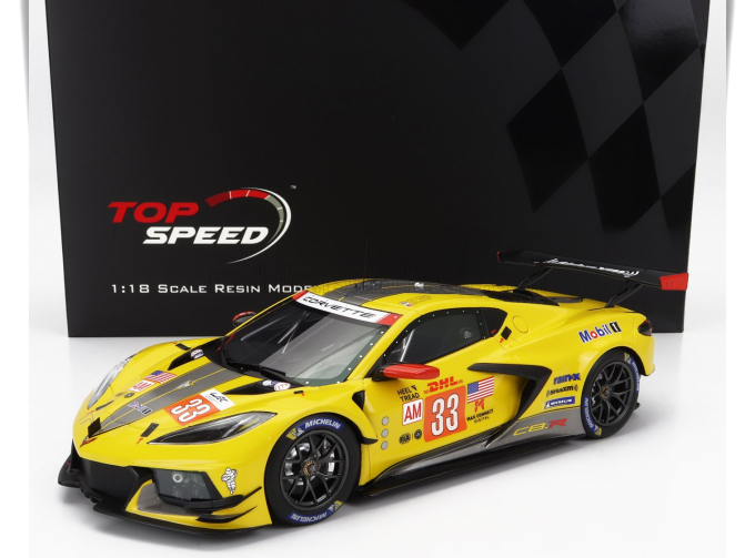 CHEVROLET Corvette C8.r Team Corvette Racing №33 Winner Lmgte Am Class Wec 1000 Miles Of Sebring (2023) B.Keating - F.Latorre - M.Sorensen, Yellow Grey