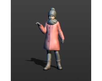 Фигура Девочка в пальто, окрашенная