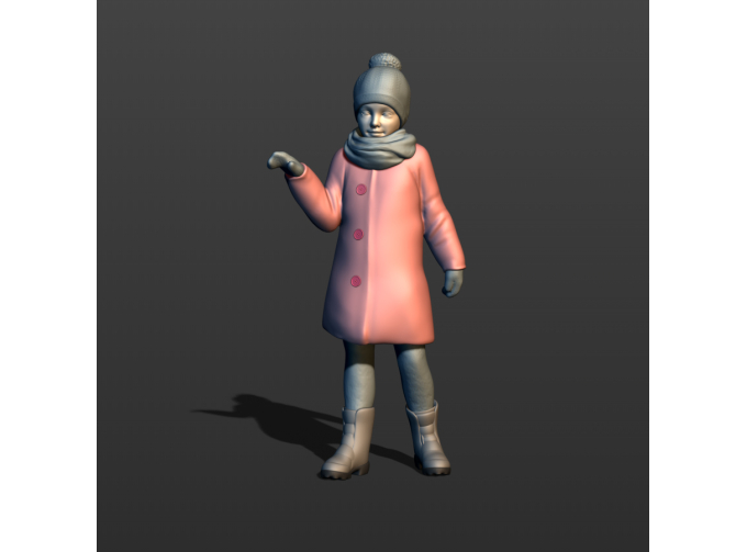 Фигура Девочка в пальто, окрашенная