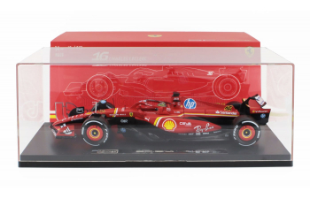 FERRARI F1 Sf-24 Team Scuderia Ferrari №16 Winner Italy Monza Gp (2024) Charles Leclerc - Con Vetrina - With Showcase, Red White Black