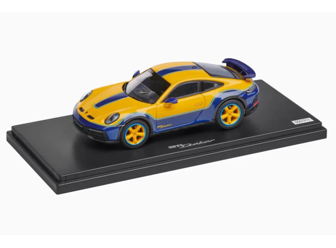 PORSCHE 911 992 Coupe Dakar Special Request (2024), yellow / blue