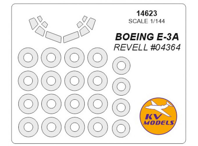 Маска окрасочная Boeing E-3A + маски на диски и колеса (Revell)