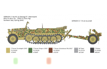 Сборная модель KFZ. 10 DEMAG D7 with 7,5 cm leIG 18 and CREW