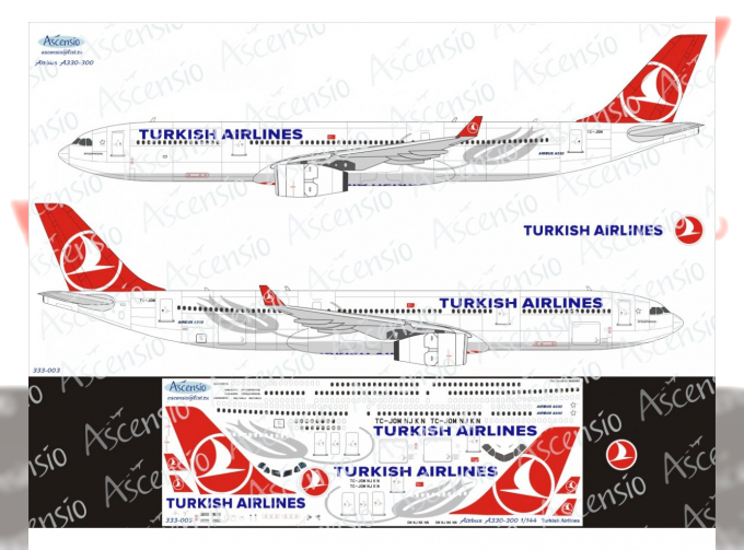 Декаль на самолёт Airbu A330-300 (Turkish Airlines)