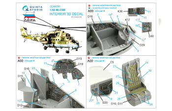 3D Декаль интерьера кабины Ми-35М (Звезда)