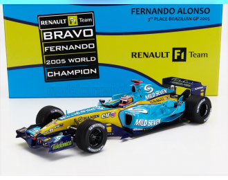 RENAULT F1 R25 Team Mild Seven Renault №1 World Champion 3rd Sao Paulo Brazilian Gp (2005) Fernando Alonso, Light Blue Yellow