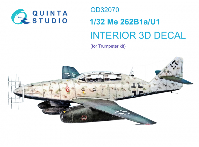 3D Декаль интерьера кабины Me 262B1a/U-1 (Trumpeter)