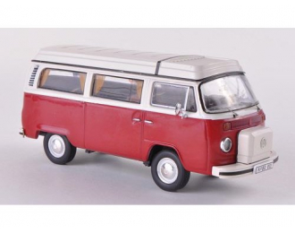 VOLKSWAGEN T2b Camping Westfalia (1973), dark red / beige