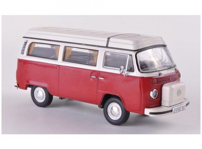 VOLKSWAGEN T2b Camping Westfalia (1973), dark red / beige