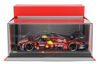 FERRARI 499p 3.0l Turbo v6 Team Ferrari AF Corse №51 3rd 24h Le Mans 2025 Alessandro Pier Guidi - James Calado - Antonio Giovinazzi - con vetrina - with showcase 