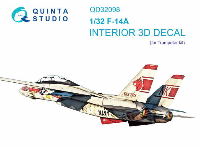 3D Декаль интерьера кабины F-14A (Trumpeter)