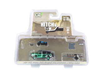 FORD Bronco 4-двери 4x4 Black Diamond с прицепом и мотоциклом (2021) (Greenlight!!!)