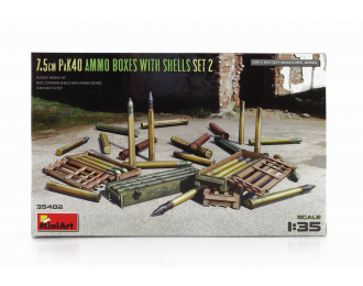 Сборные модели ACCESSORIES Military 7.5cm Pak40 Ammo Boxes With Shells Set 2