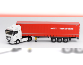 MAN TGX XXL с полуприцепом "MULTI Transports" (2015), white / red